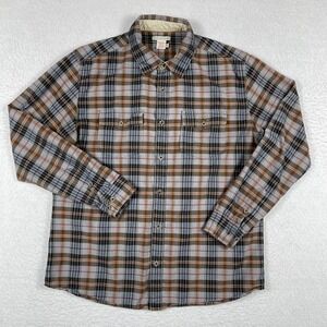 Carbon 2 Cobalt Shirt Mens Medium Plaid Outdoors Casual Preppy Gorpcore Workwear